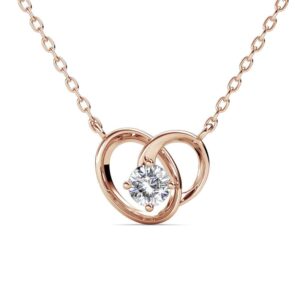 Verižica z dvojnim srcem in Swarovski kristalom