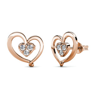 srebrni uhani srček