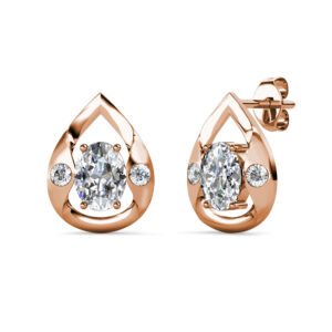 srebrni uhani v obliki solze s swarovski kristali