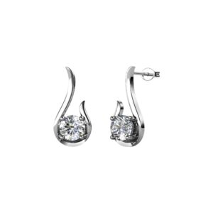Srebrni uhani Twist s Swarovski kristali
